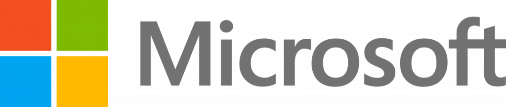 Das Bild zeigt das Microsoft-Logo. Es besteht aus einem Symbol mit vier Quadraten in Rot, Grün, Blau und Gelb, die in einem 2x2-Raster angeordnet sind, gefolgt vom Wort „Microsoft“ in grauer serifenloser Schrift.
